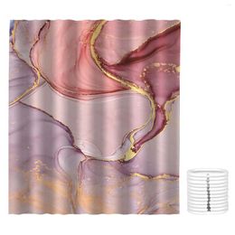 Shower Curtains El Marble Pattern With C Rings DIY Home Use Door Curtain Window Polyester Fabric Waterproof Bathroom Accessories