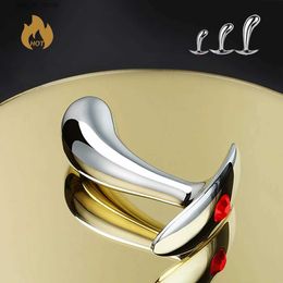 Other Health Beauty Items 1 piece three sizes of metal thumb anal plug jewelry base design outdoor anal plug outdoor false penis adult Y240402