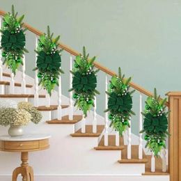 Decorative Flowers Patriotic Wreath The Cordless Stairway Trim Christmas Wreaths For Front Door Holiday Wall Window Suction Cups
