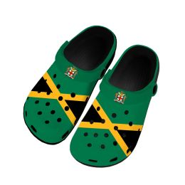 Slippers Jamaican Flag Home Clogs Custom Water Shoes Mens Womens Teenager Jamaica Shoe Garden Clog Breathable Beach Hole Slippers