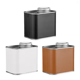 Storage Bottles Airtight Sealed Coffee Canister PU Leather Food Grains Jar For Rice