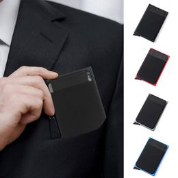 Rfid Smart Wallet Card Holder Metal Thin Slim Men Women Wallets Pop Up Minimalist Wallet Small Black Purse Metal