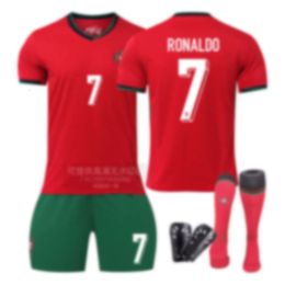 Zestawy piłkarskie Pucharu Portugalia Jersey 7 2024 Domowy zestaw treningowy dla dorosłych