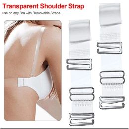 Heart Metal Buckle Bra Straps Belt Women's Elastic Invisible Transparent Silicone Bra Straps Adjustable Intimates Accessories