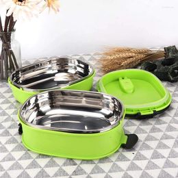 Dinnerware Portable Lunch Box Student Office Staff Stainless Steel Inner Leak Proof Outdoor Picnic Light Salad Meal