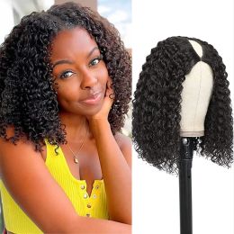 Wigs U V Part Wig Deep Curly Wave Heat Resistant Synthetic Hair Wigs Full Machine Made Wig Water Wave Hair Wigs For Women