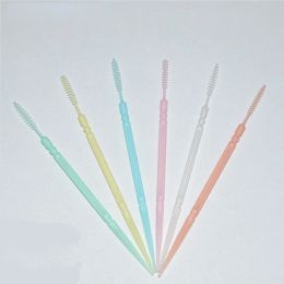 100pcs Dental Floss Interdental Toothpick Brush Double Head Brush Teeth Stick Toothpick Floss Pick Dental Oral Care random Colour