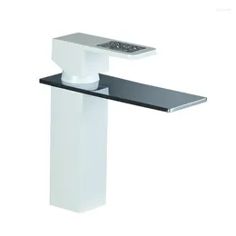 Bathroom Sink Faucets 304 Stainless Steel Cold And Basin Black Gun Gray Waterfall Square Faucet