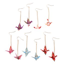 1Pair Of Earrings Origami Blings Bird Cranes Paper Earrings Red Romantic Crane Pendant Trendy Jewelry For Women Accessories HOT