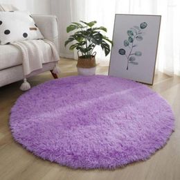 Carpets Room Carpet Plush Round Fluffy Area Rug For Bedroom Soft Wear Resistant Non-slip Circle Luxury Floor Cosy Home