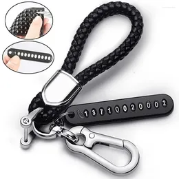 Keychains Keys Anti-Lost Phone Number Card Lobster Clasp Keychain Braided Rope Key Pendant Rings Keyring For Auto Home Chains