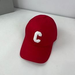 Fitted Hat Baseball Cap CELINF Classic High Quality Unisex Red Cotton Embroidered Letter Hat Beach Hats France Style Designers Women Hats For Men