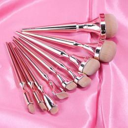 9 Drunk Gold Cosmetic Brush Set Toothbrush Type Cosmetic Brush Full Set of Loose Powder Blush High-Grade Electroplated Handle Cosmetic Brush