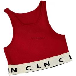 Designer Cel Womens Tank Tops Summer Women Tops Tees Top Embroidery Sexy Off Shoulder Red Casual Sleeveless Backless Shirts Solid Stripe Color Vest Uo25