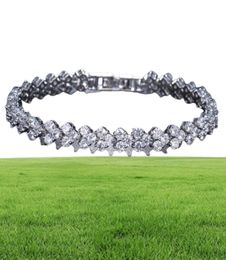 18K White Gold Plated Zirconia Tennis Bracelet Diamond Hand Chain for Men Women Heart Love Crystal Bracelets Bangle Lover Gift Val9333412