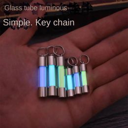 Tools New Not Tritium Nightlight Tube Pendant Edc Keychain Minimalist Luminous Pendant Stainless Steel Glass Eternal Light Outdoor Men