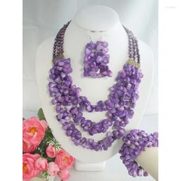 Necklace Earrings Set Wedding Nigerian Coral Beads Jewellery For Women 20-25"