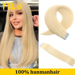 Extensions Tape In 100% Real Remy Human Hair Brazilian Balayage Straight Extensions Skin Weft Adhesive Glue Replacement Tape Can Be Reused