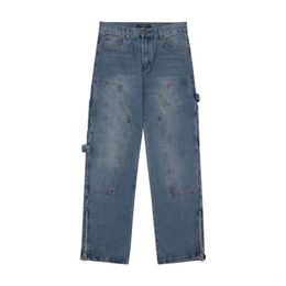 Designers Hip Hop Spliced Flared Distressed Trouser Legs Open Fork Slim Fit Small Feet Long Pants Patchwork Joggers Trend Spring Summer Thin Streetwear Washed Jeans