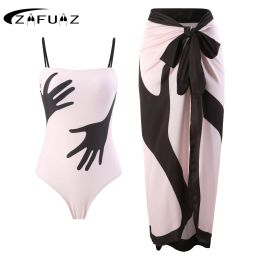 Suits ZAFUAZ 2024 New Female Retro Swimsuit Skirt Holiday Beach Dress Designer One Piece Bathing Suit Push Up Vintage Summer Surf Wear