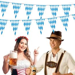 Party Decoration Oktoberfest Theme Decorations Flags Blue White Banners Pennants German Supplies Bavarian