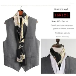 Scarves Long Scarf Business Hangzhou Silk Men's Double-Sided Trendy British European American Style Autumn Winter