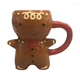 Mugs Gingerbread Man Mug Christmas Ceramic Tea 3D Cup Milk Coffee Water Couples Xmas Gifts