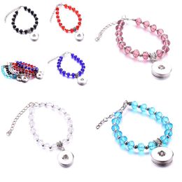 Charm Bracelets 10Pcs/Lot Crystal Shaped Beads Folk Beaded Snap Bracelet 18Mm Button Diy Handmade Charms For Women Jewellery Drop Deliv Otpfw