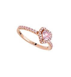 Rose gold Pink stone Elevated love Heart Rings Original box Set for Real 925 Silver CZ diamond Women Wedding Ring3303266