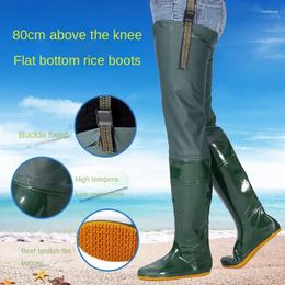 Casual Shoes Wear-resistant Soft-soled Agricultural Water With High Above Knee Buckle Farmland Rain Boots Waterproof