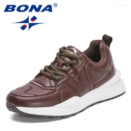 Casual Shoes BONA 2024 Designers Low Top Comfortable Flat Work Men British Style Office Mansculino Comfy