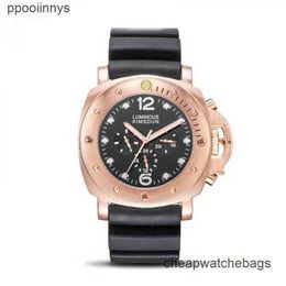 Paneraiss DEISGN Movement Watches Luminous Machine Watch Three Eye Silicon Tape Luminous Waterproof Wristwatches Stainless steel Automatic High Quality WN-EI98