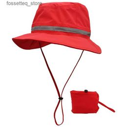 Wide Brim Hats Bucket Hats UPF50+ Waterproof Fishermans Bucket Hat Sun Protection Large Wide Brim Hiking Outdoor Breathable Anti UV Fishing Beach Hat L240402