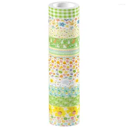 Storage Bottles 12 Rolls And Washi Tape Decor Stamp Tapes Japanese Paper Reel Printing Decorative Craft Notebook DIY