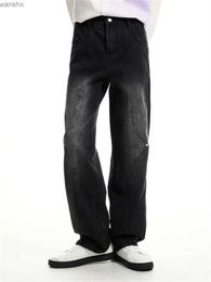 Men's Jeans The new Korean version of 2023 Relay features loose fitting straight denim jeans for men andL2404