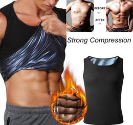 Mens Waist Trainer Vest Sweat Shirt Slimming Body Shaper Neoprene Sauna Suit Workout Cami for WeightLoss Tummy Fat Loss313p4398114