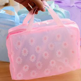 Factory Direct Supply Floral transparente à prova de chuva Bolsa de lavagem de bolsa de lavagem de banho Bolsa de armazenamento de viagem