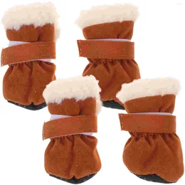 Dog Apparel 4 Pcs Pet Snow Boots For Small Dogs Shoes Cat Belt Anti Slip Pads Doggy