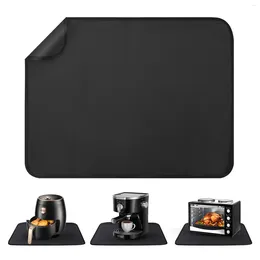 Table Mats 40 X 60 Cm Black Heat Resistant Air Fryer Mat Fireproof Silicone For Kitchen Countertop Protector Non-Slip