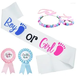 Party Decoration Boy Or Girl Footprinting Shoulder Strap Gender Reveal Mom To Be Sash Baby Shower Supplies Christening