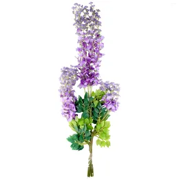 Decorative Flowers Ivy Of Vine 12 Bunches Artificial Wisteria Hanging Plastic Purple Faux Flower Garland