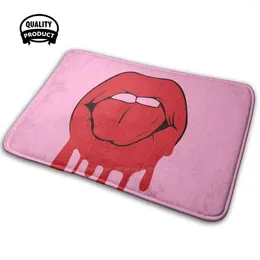 Carpets Funny Lips Design Soft House Family Anti-Slip Mat Rug Carpet Cute Lipstick Mouth Girls Makeup Red Smile