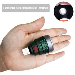USB 핸디 강력한 LED 손전등 휴대용 미니 확대 실용 3 모드 포켓 토치 램프 Lanterna Lighitng 사냥 캠핑