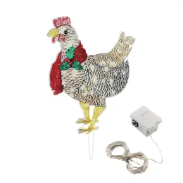 Garden Decorations Christmas Chicken Light LED Decor Reusable Waterproof Cute Weather Resistant Multi Functional Durable For