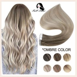 Extensions Full Shine Balayage Tape in Human Hair Extensions Straight Skin Weft Real Remy Human Hair Invisible Seamless Ombre For Woman