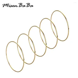 Bangle MisenBaBa 5PCS/sets Style Stainless Steel Round For Women Minimalist Bracelet Sets Jewellery Gift