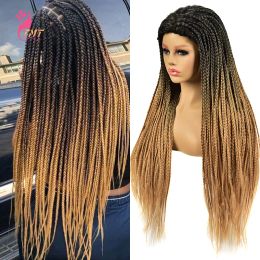 Wigs Long Straight Synthetic Box Braided Braids Wigs 26'' High Quality Synthetic Twist Braids Wigs For Afro Black Women