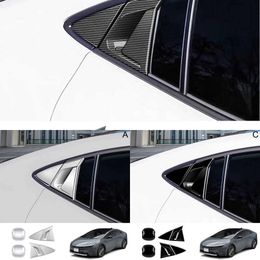 Upgrade For Toyota Prius 60 Series 2023 2024 Abs Black Carbonfiber Rear Door Handle Bowl Frame Rear Triangle Trim External Accessories