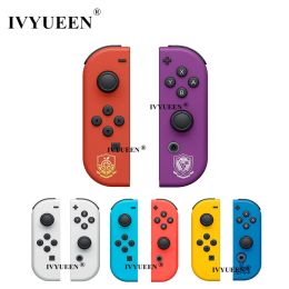 Cases IVYUEEN for Nintendo Switch OLED JoyCon Joy Con White Replacement Housing Shell Case with SR SL Button Blue Yellow Violet