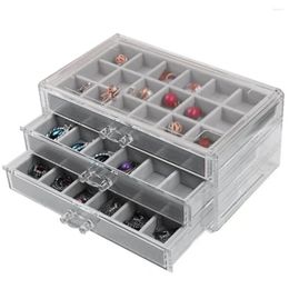 Jewellery Pouches Earrings Storage Box Capacity With 54 Compartments Dustproof Moisture-proof Organiser For Rings